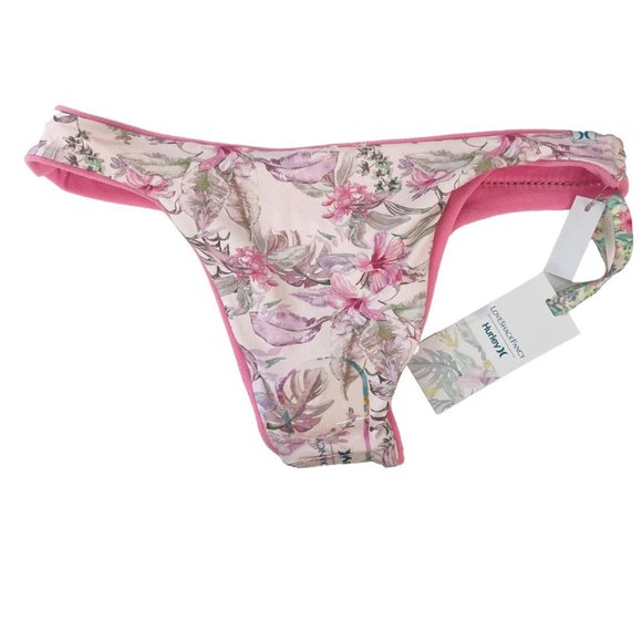 LoveShackFancy Hurley NEW Hawaiian Hibiscus Terry Cheeky Bikini Bottoms MEDIUM - Picture 4 of 6